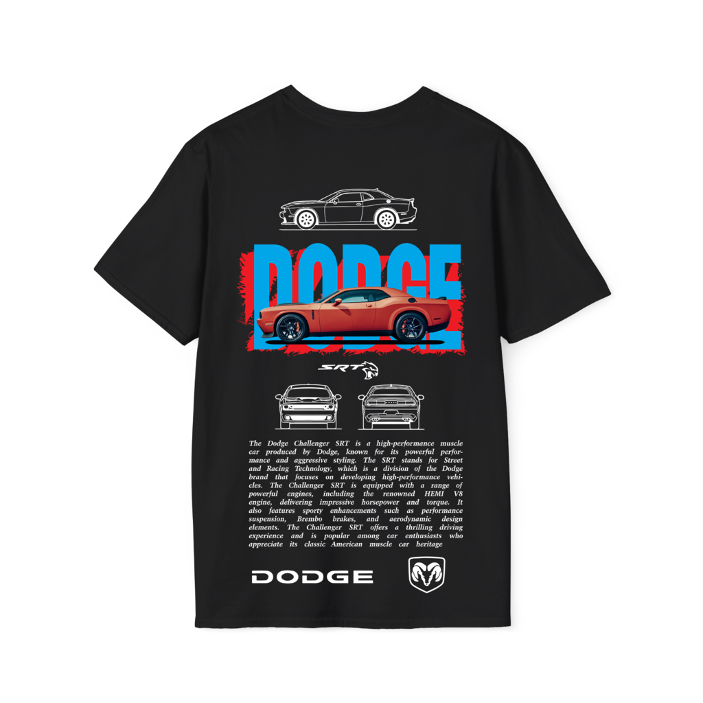 CAMISA DODGE AZUL CON ROJO