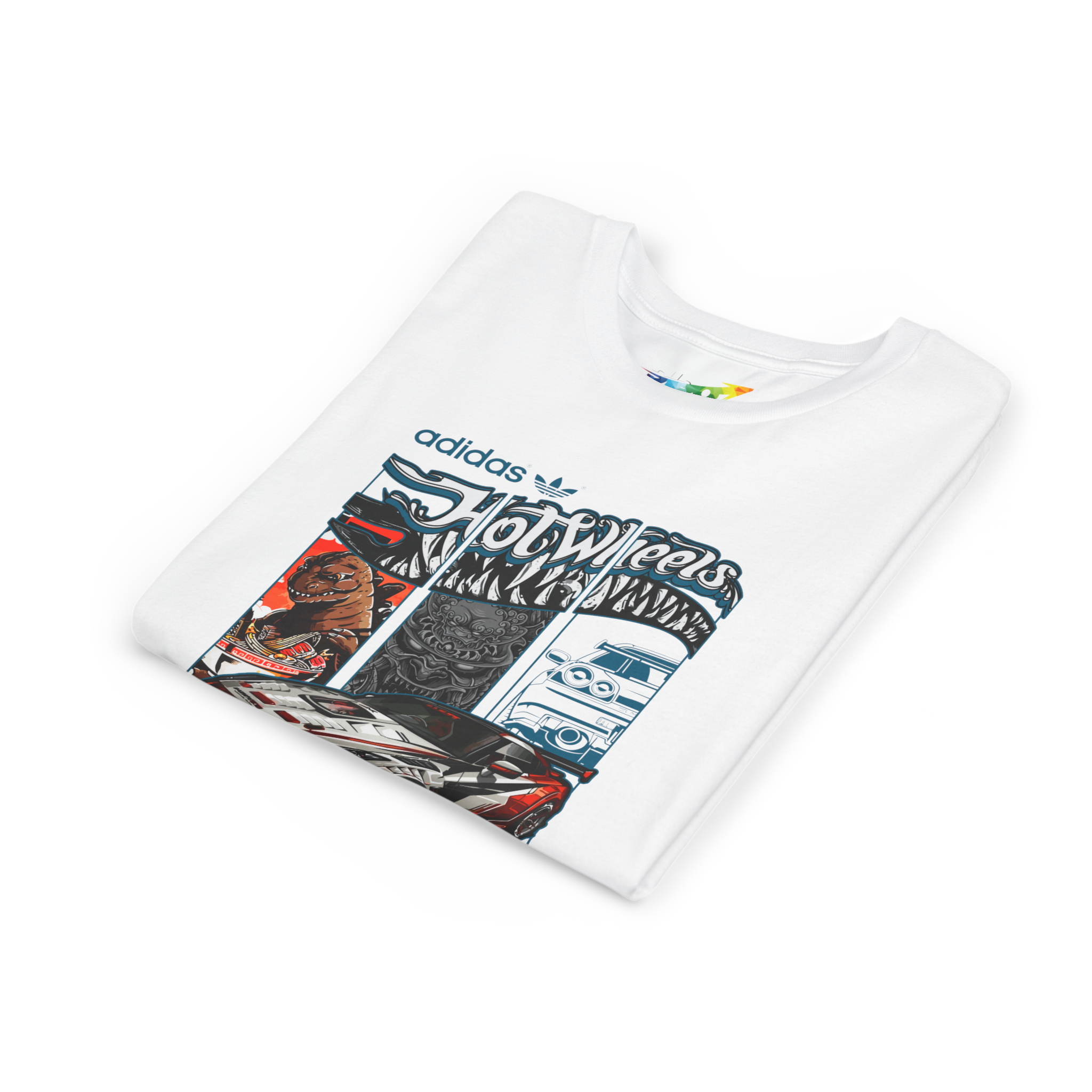 CAMISA ADIDAS-HOTWHEELS-BLANCO-CON-ROJO - Imagen 6