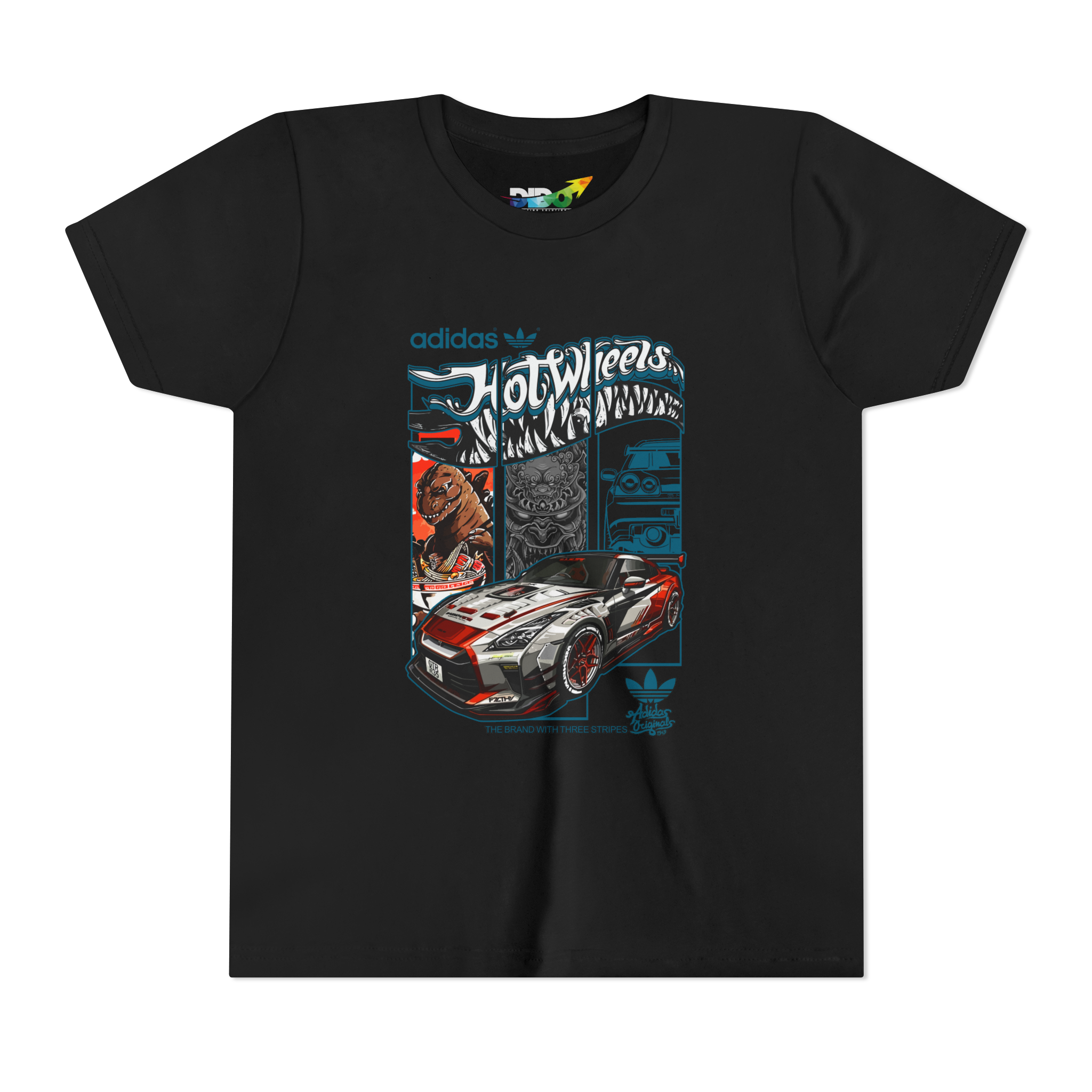 CAMISA ADIDAS-HOTWHEELS-BLANCO-CON-ROJO